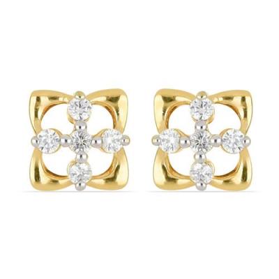 BUY 14K GOLD NATURAL WHITE DIAMOND MULTI GEMSTONE EARRINGS